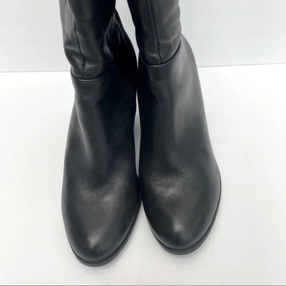 Me too Harlow Black Leather Over the Knee Boots Size 9 1/2